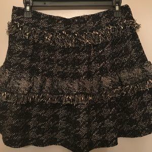 Zara Fringe black and white skirt